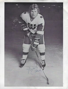 Foto autografiada 8x10 en blanco y negro - Marty Howe Hartford Whalers Defenseman Gordie - Imagen 1 de 1