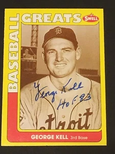 GEORGE KELL ~ 1990 Swell Greats Inscr "HOF 83" Signed Autograph (d.2009) TIGERS  - Picture 1 of 3