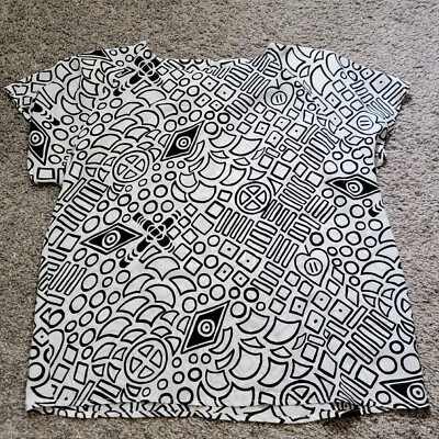 Blusa Top Vintage Medium Impressions California Negra Blanca Mal de Ojo Paz EE. UU. Foto 1 de 4