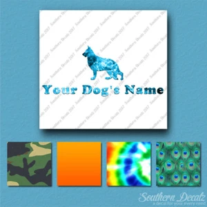 Custom German Shepherd Dog Name Decal Sticker - 25 Printed Fills - 6 Fonts - Picture 1 of 17