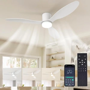 Silenzioso Ventilatore Da Soffitto 60W, Ventilatore Da Soffitto Con Luce E Telec - Foto 1 di 12