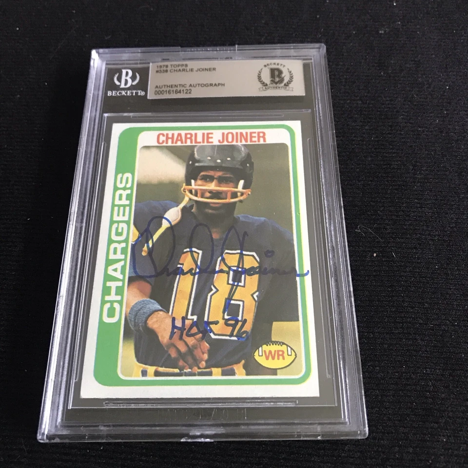 1978 Topps Charlie Joiner Inscribed Auto Autograph #338 Chargers BGS Authentic - Image 1 of 2