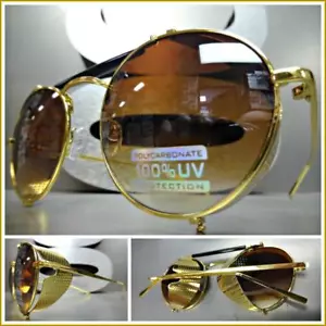 Steampunk Cyber Vintage RETRO Blindenstil SONNENBRILLE einzigartiges rundes goldenes Gestell - Bild 1 von 9