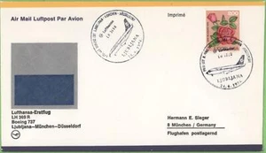 Yugoslavia 1974 Lufthansa Boeing 737 Flight Cover Ljubljana - Munich - Picture 1 of 1