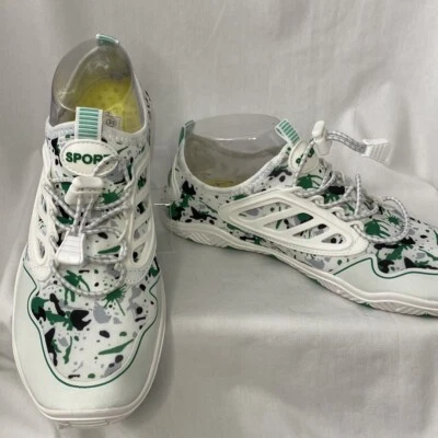 Quick Drying Water Shoes Size 8/Large ~ White Paint Splatter Design ~ Vivay - Image 1 of 4