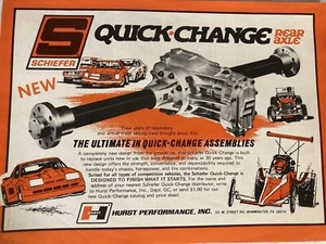 Hurst Performance Schiefer 1977 cambio rápido eje trasero anuncio impreso - Imagen 1 de 2