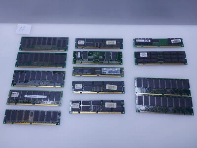 14 pcs SD-RAM Server Memory 168-pin ECC REG PC100,133 IBM SAMSUNG SEC 64-512mb - Image 1 of 4