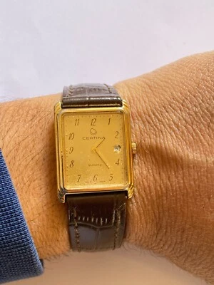 Reloj Certina Tank Cuarzo Hecho en Suiza Chapado en Oro Vintage Damas 24mm Foto 1 de 4