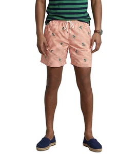 Polo Ralph Lauren 5.75" Traveler Classic Orange Swim Trunks Palm Trees Size XL - Picture 1 of 3