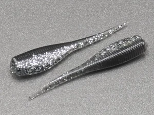 (24)  2" SLAB HUNTER "Black Chrome" GRUBS BAIT JIGS CRAPPIE PANFISH BABY SHAD - Picture 1 of 1