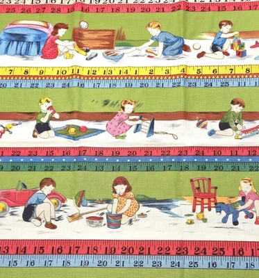 Tela de algodón Look And Learn American Jane Moda borde rayas 42x18 acolchado Foto 1 de 4