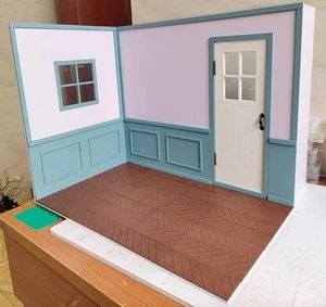 Miniatur viktorianisches Zimmer Diorama Maßstab 1:6 zum Selbermachen Kit-Flat Pack Puppenhaus Szene - Bild 1 von 8