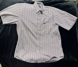 Faconnable Striped Cotton Short Sleeve Shirt Size Med  Made In Hong Kong France - Picture 1 of 7
