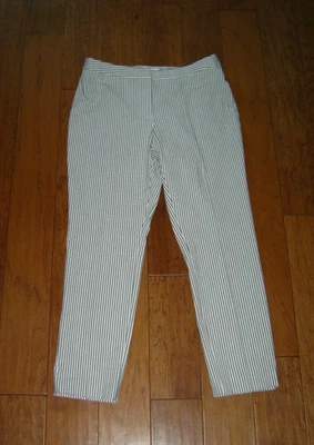 Pantalones Seersucker grises a rayas Calvin Klein, talla 12 (10) Foto 1 de 4