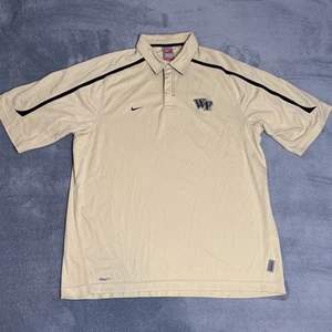 Vtg Nike Team Wake Forest Demon Deacons Gold Authentic NikeFit Polo Mens L - Picture 1 of 8