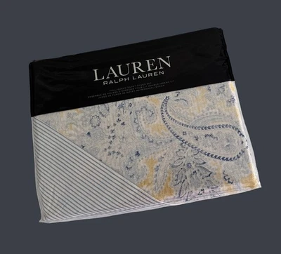 Ralph Lauren Full Queen Duvet Cover Set 3 Pcs Marisa Cotton Floral Blue Yellow - Image 1 of 4