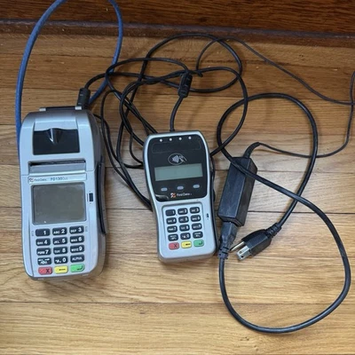 Lot of 2 First Data Credit Card Machines FD130Duo & FD100 - Image 1 of 4