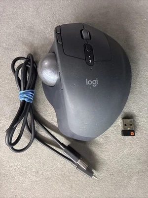 Logitech MX Ergo Plus Wireless Mouse W/ Receiver And Charger Cord *NO STAND - Image 1 of 4