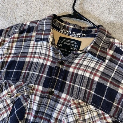 Nautica Jeans Co Flannel Shirt 2X NJC-99 Plaid Heavyweight Cotton Workwear Y2K - Image 1 of 4
