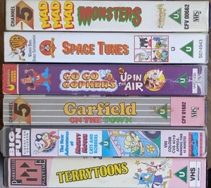 Collection of 6 Childrens Animated Cartoon VHS Video Tapes Cartoons - Picture 1 of 4
