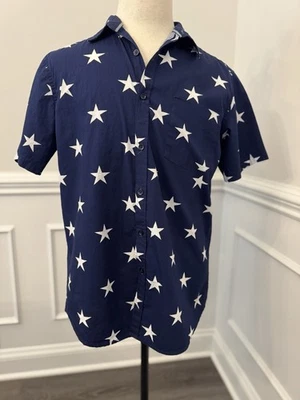 Мужская рубашка с коротким рукавом регби University темно-синяя с большими белыми звездами размер большой - Изображение 1 из 4