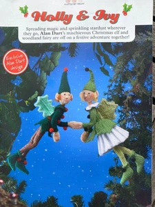 Alan Dart Toy Knitting Pattern Holly & Ivy Elf & Fairy Christmas Gift Decoration - Picture 1 of 3