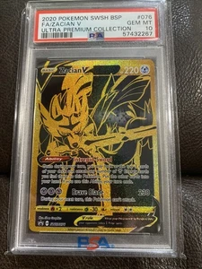 PSA 10 GEM MINT Zacian V SWSH076 PROMO Gold Pokemon - Picture 1 of 4