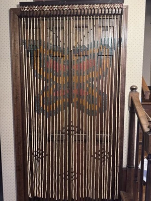 Cortina de puerta vintage hecha a mano boho hippie mariposa con cuentas  Foto 1 de 4