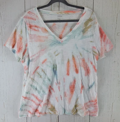 Camiseta diaria de manga corta Sonoma talla XL multicolor tie dye cuello en V Foto 1 de 4