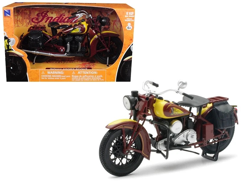 Modelo de motocicleta diecast Indian Sport Scout 1934 marrón 1/12 de New Ray 42113 Foto 1 de 1
