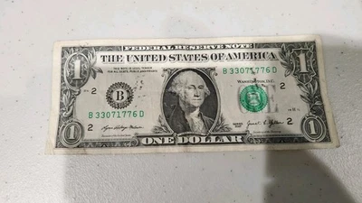 (July, 1776) Independence Year $1 One Dollar Bill Fancy Serial Number  - Image 1 of 2