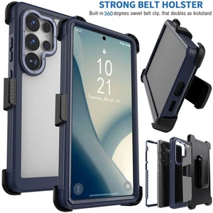For Samsung Galaxy S25+ S24 Ultra Heavy Duty Clear Phone Case Cover / Belt Clip - Picture 1 of 87