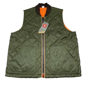 Filson Eagle Plains Vest XL Green/Blaze Orange Reversible Surplus Hunting NEW - Picture 1 of 13