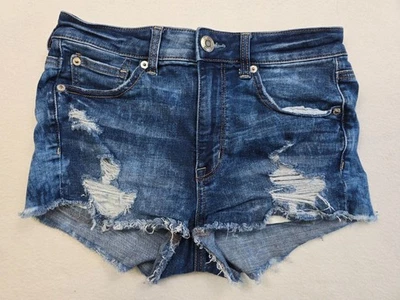 American Eagle Outfitters Womens Super Stretch Distressed Denim Shorts Size 6 - Image 1 of 4