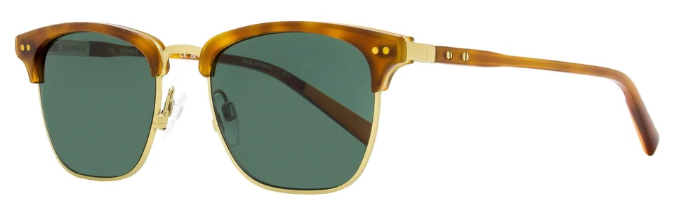 SHINOLA by Flexon SH-2300S 243 Honey Tortoise Sunglasses with Green Lenses
