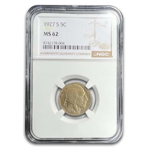 1927-S Buffalo Nickel MS-62 NGC - Picture 1 of 3