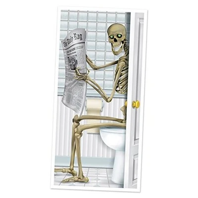  Accesorio de fiesta con cubierta de puerta de baño esqueleto  Foto 1 de 2