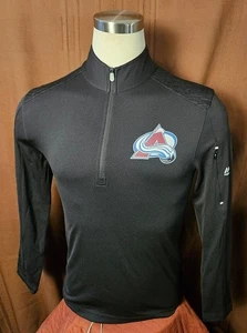 Colorado Avalanche Men's Long-Sleeve 1/4-Zip Shirt, Majestic, Black, Size S, EUC - Picture 1 of 6