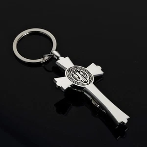5 Stück Christliches Kreuz Schlüsselanhänger Jesus Kreuz Schlüssel Metall Schlüsselring - Bild 1 von 11