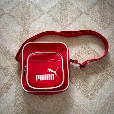 Bolso de hombro vintage de cuero retro rojo PUMA Foto 1 de 4