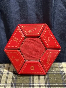 Vintage Hexagon Six Compartment Sewing Accessories Container Japan     R7 - Picture 1 of 13