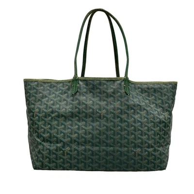 Auth GOYARD Saint Louis PM - Green Coated Canvas Leather Tote Bag - Image 1 of 4