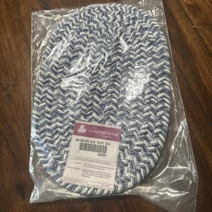 Longaberger Oval Teppich Geflochten Blau Untersetzer 9" x 14" Gestreift Warm Pad - Bild 1 von 6
