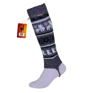 HANDMADE ANDEAN ALPACA GRAY LEG WARMER - Picture 1 of 6