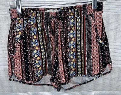 Pantalones Cortos Mudd Multicolor Estampado Boho Mujer Talla Pequeña Cintura Elástica Bolsillo Foto 1 de 3
