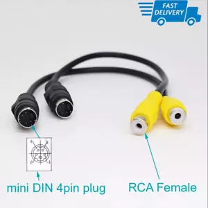 100 piezas Mini 4Pin Din Macho Enchufe a Fono RCA Hembra Enchufe Adaptador Cable 26 cm Nuevo - Imagen 1 de 5