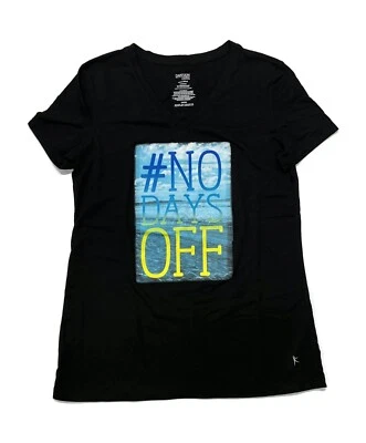 Camiseta Danskin Now Gráfica Mujer Pequeña 4-6 Negra Camiseta Top Dri More Semi Ajustada Foto 1 de 4