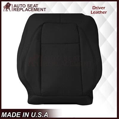 For 2007 Jaguar XK-R Black Genuine Leather Driver Lean Back FRONT Seat Cover - Image 1 of 4