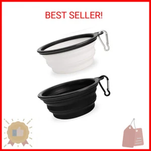 Dog Bowl Pet Collapsible Bowls,2 Pack Portable and Foldable Pet Travel Bowls Col - Picture 1 of 2