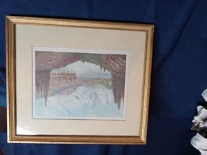 Mountain lake oil print william robinson 1968 - Picture 1 of 2